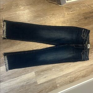 PAIGE Midnight Ankle Jeans with Frayed Hem